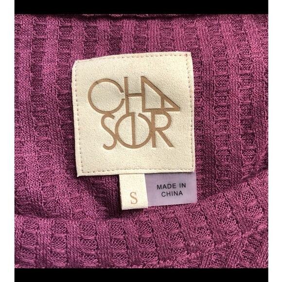 Chaser Burgundy Wisteria Waffle Print Thermal Top size Small - Picture 12 of 14